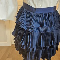 Women's Asos Dark Blue Ruffle Mini Skirt - Size Small