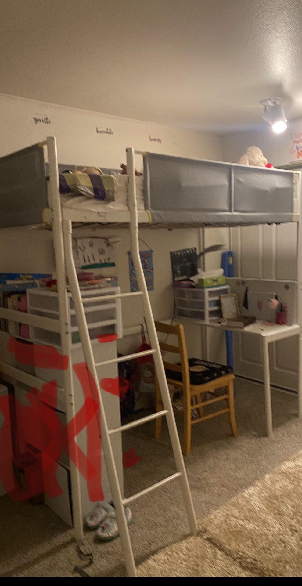 IKEA Twin Loft Bed With Desk No Mattress