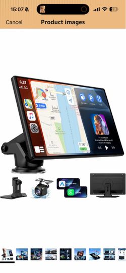 9" Carplay Screen for Car, Portable Wireless Car Play Screen for Apple CarPlay & Android Auto, OTA Updates, Backup Camera, Mirror Link, Voice Control,