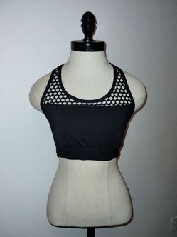 PINK VICTORIA’S SECRET Women’s Black Ultimate Mesh Racerback Sports Bra Large