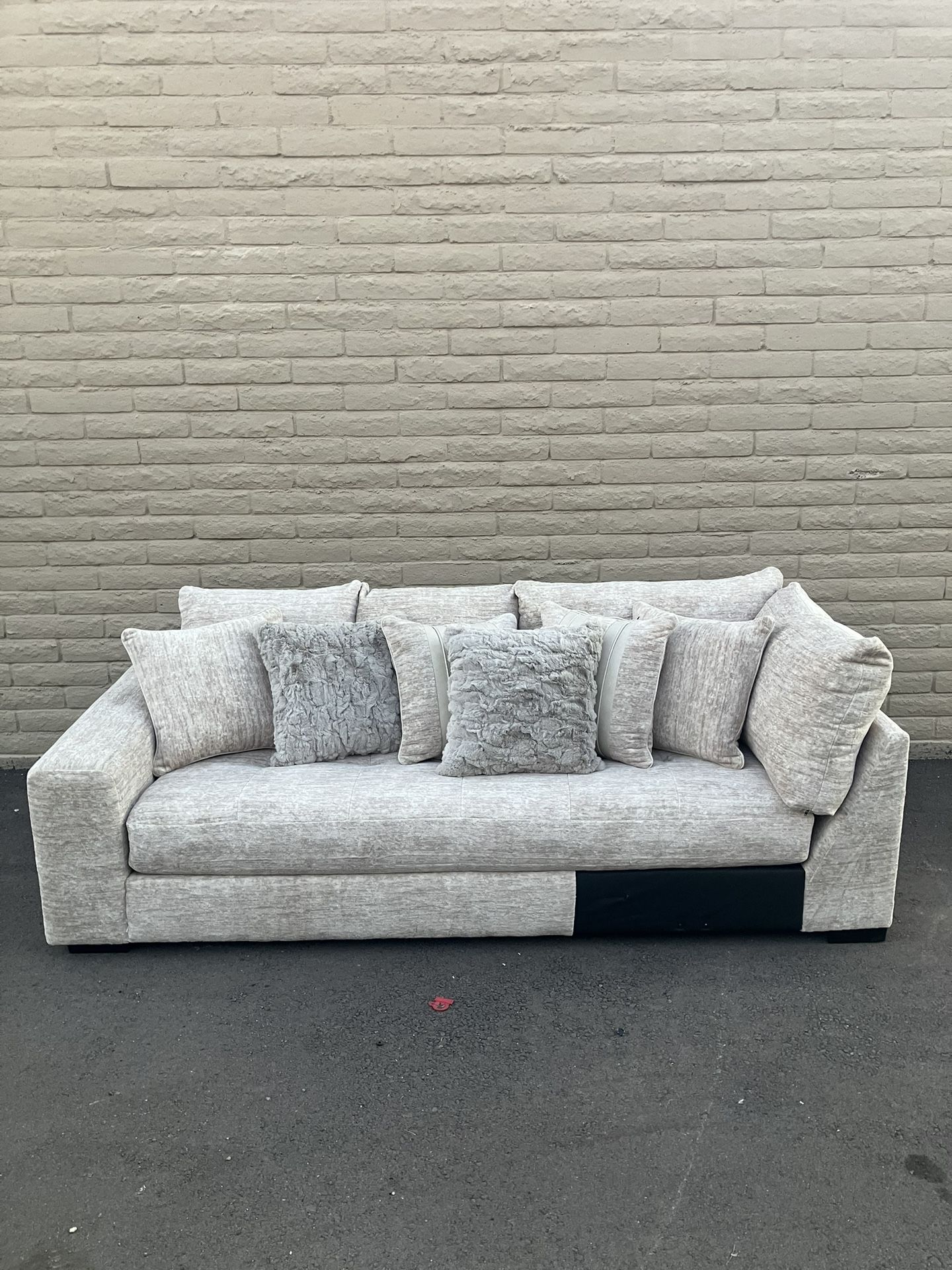 New Gray Textured Sofa Couch