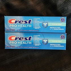 $4 For Both Crest Pro-health Clean Mint 4.3oz Toothpastes