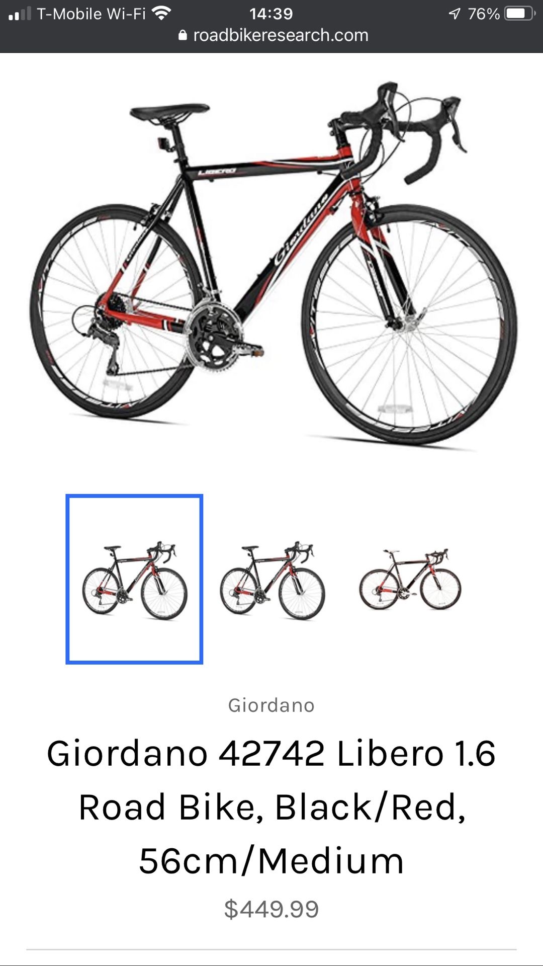 Giordano 42742 libero 1.6 road bike hotsell