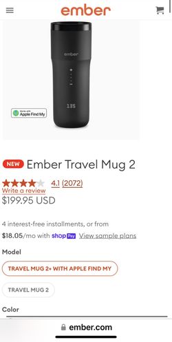 Ember Travel Mug 2 Rechargeable heating travel mug. NO