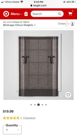 63"x42" Striped Light Filtering Balloon Window Shade Gray