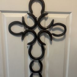 Beautiful Iron Horseshoe Cross 