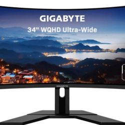 $160 TODAY Gigabyte 34" Ultrawide Gaming Monitor