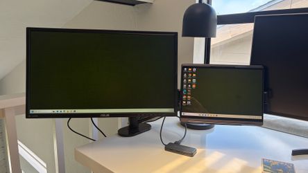 Acer 23.6” Monitor + Adjustable Dual Arm Desk Mount — $85 OBO