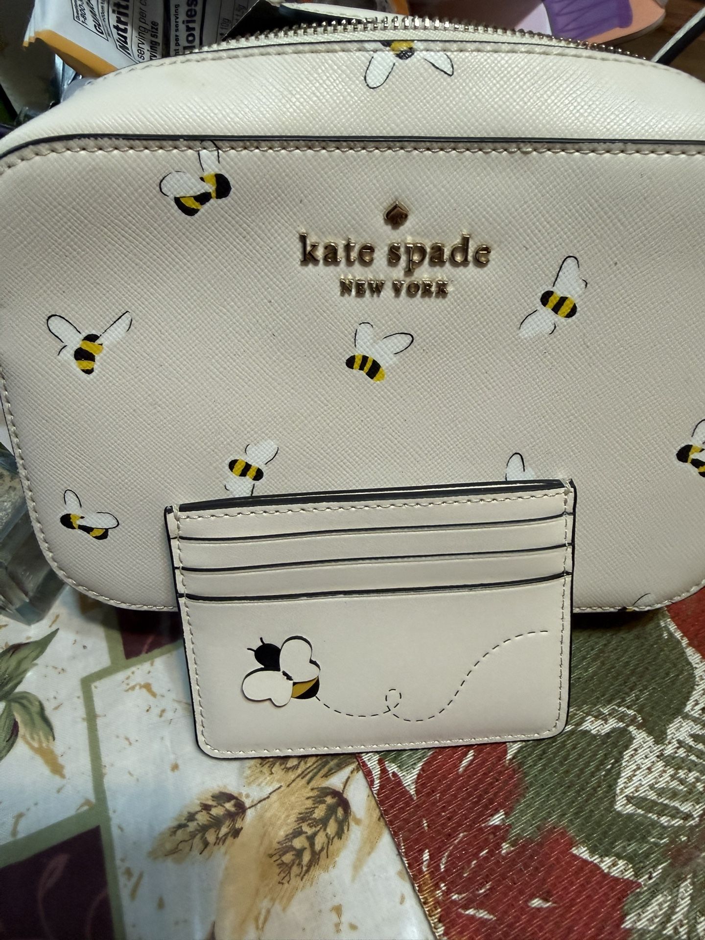 Kate Spade Mini Bumblebee Bag With Credit Card Holder