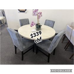 5 Piece Round Dining Table Set  // November Sale 