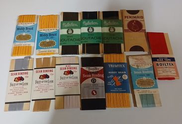 Vintage Wright's, Fruit of the Loom, Trimtex Sewing Notions Lot