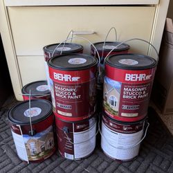 6 New Unopened Gallon Masonry , stucco And Brick Paint