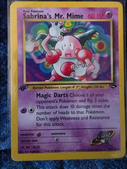 Sabrina's Mr. Mime 1st Edition Holo Pokémon Card