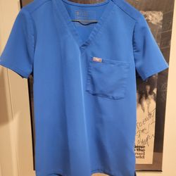Figs blue scrub top S