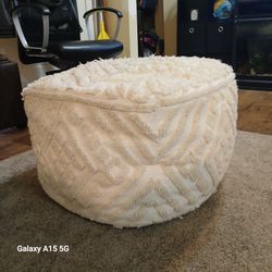 Cream Shag Bean Bag Like New NOT Smushed Medium Clean
