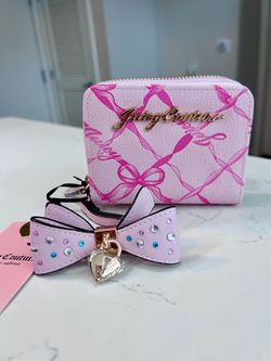 Juicy Couture Pink Bow Coquette Keychain Wallet NEW