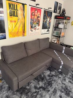 Gray Fabric Sectional Sofa with Chaise