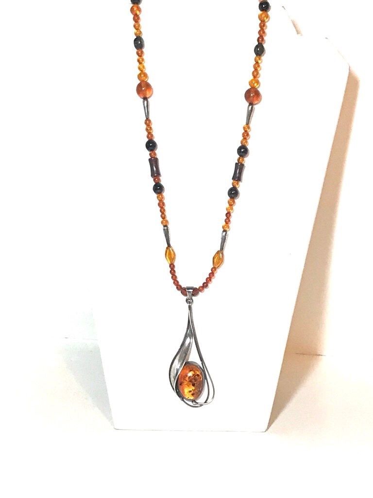 Silver Amber Necklace
