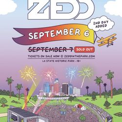 1 GA Zedd In The Park Ticket Friday $100