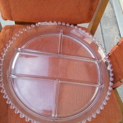 2 ANTIQUE PLATES plate Clear Decorative Depression Glass Glassware Vintage 