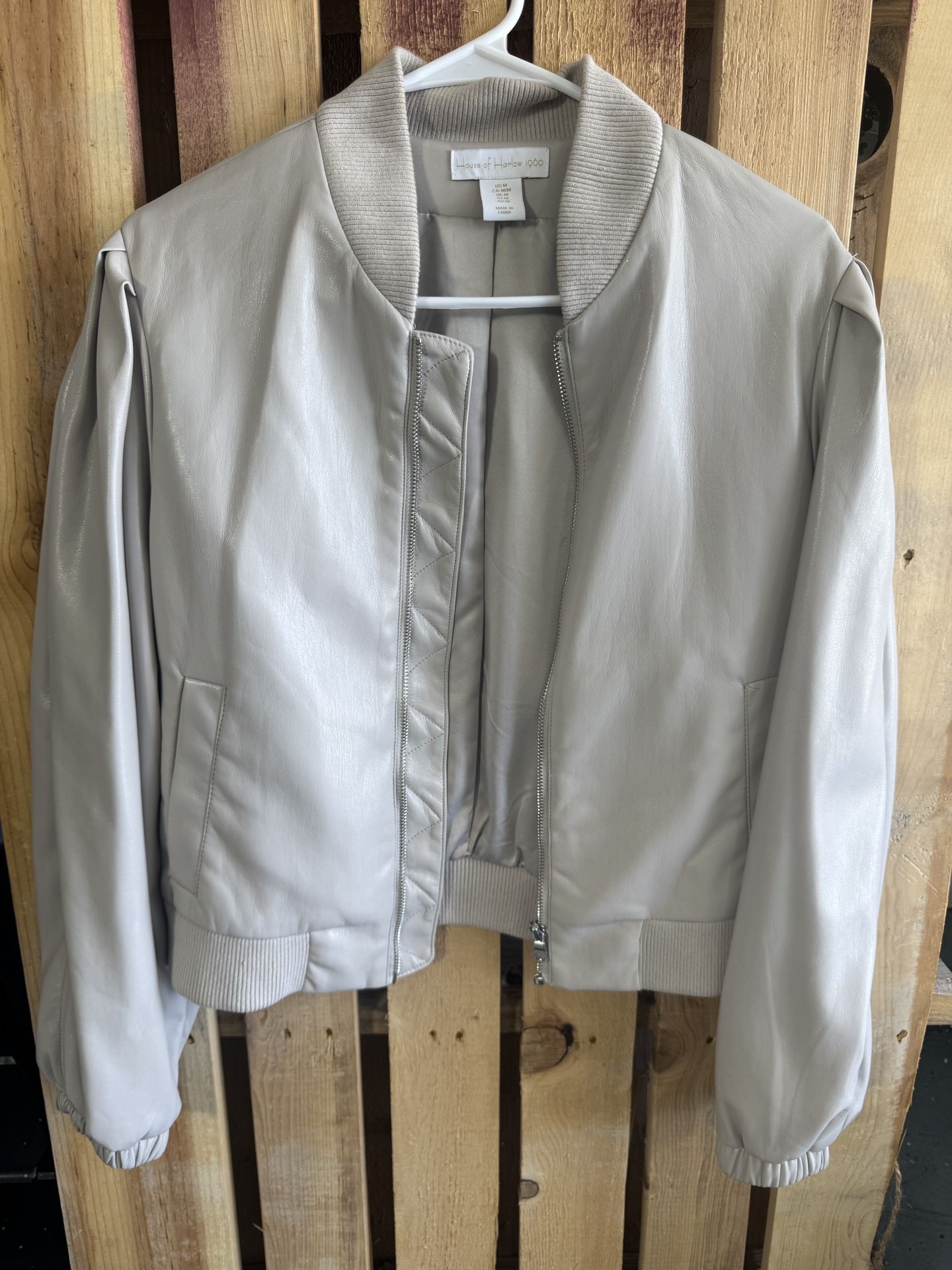 House of Harlow vegan leather jacket.