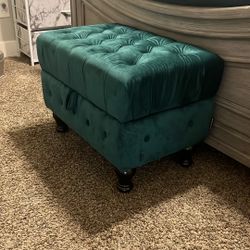 Velvet Storage Ottoman 