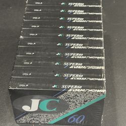 JC SUPER60 Crystal Sound 10pk Blank Recording Cassette Tapes Normal Bias - Sealed