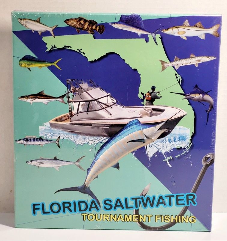 Brand New Sealed Vintage 1992 Florida Saltwater Tournament Fishing Board Game. The image shows the packaging for the board game "Florida Saltwater Tou