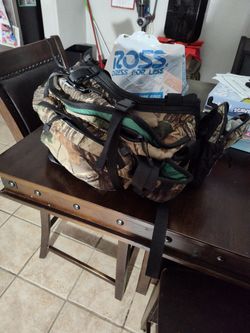 Camo Duffle Bag with Multiple Pockets