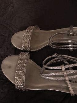 Silver dress shoes