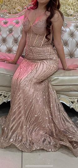 Prom-Pink -Gold Dress