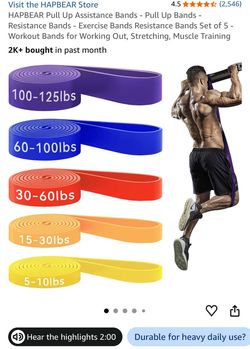 HAPBEAR Pull Up Resistance Bands Set of 5