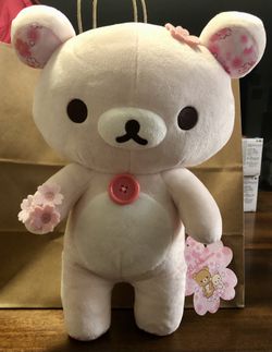RILAKKUMA pink floral plush