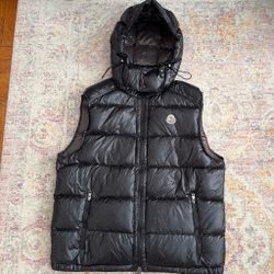 Moncler Black Hooded Puffer Vest