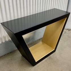 Contemporary geometric black/gold  “Trapezoid” Console Table by Ambella Home
