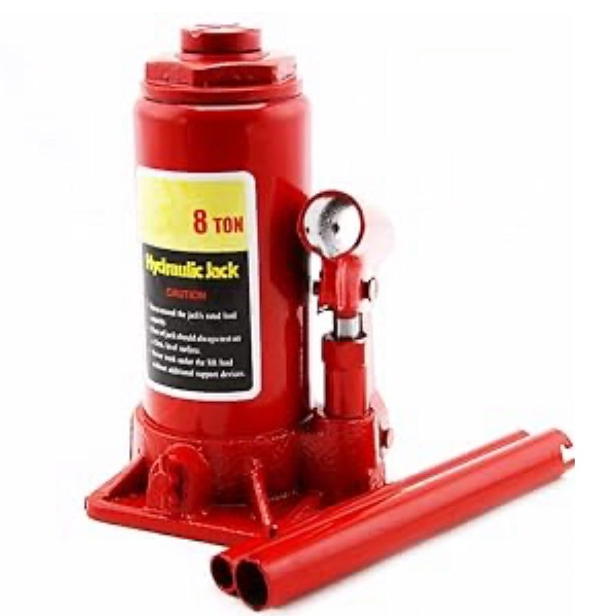 XtremepowerUS 8-Ton Heavy Duty Hydraulic Bottle Jack Large Capacity Weight Lifting Equipment with Handle, Red