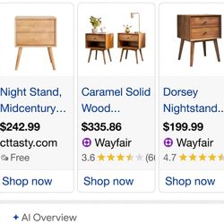 Dorsey Mid-Century Modern 2-Drawer Nightstand