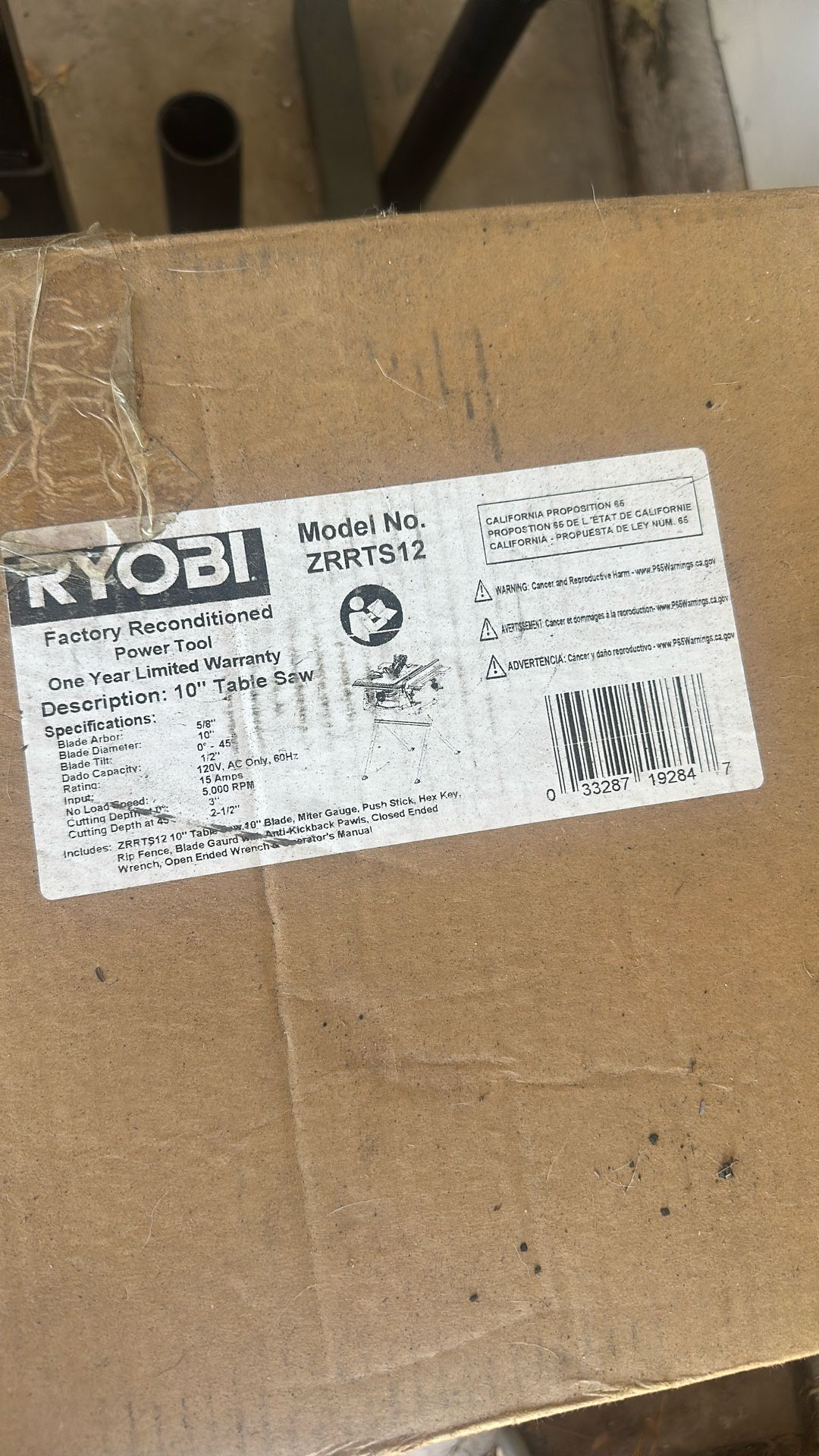 10” Table Saw Ryobi