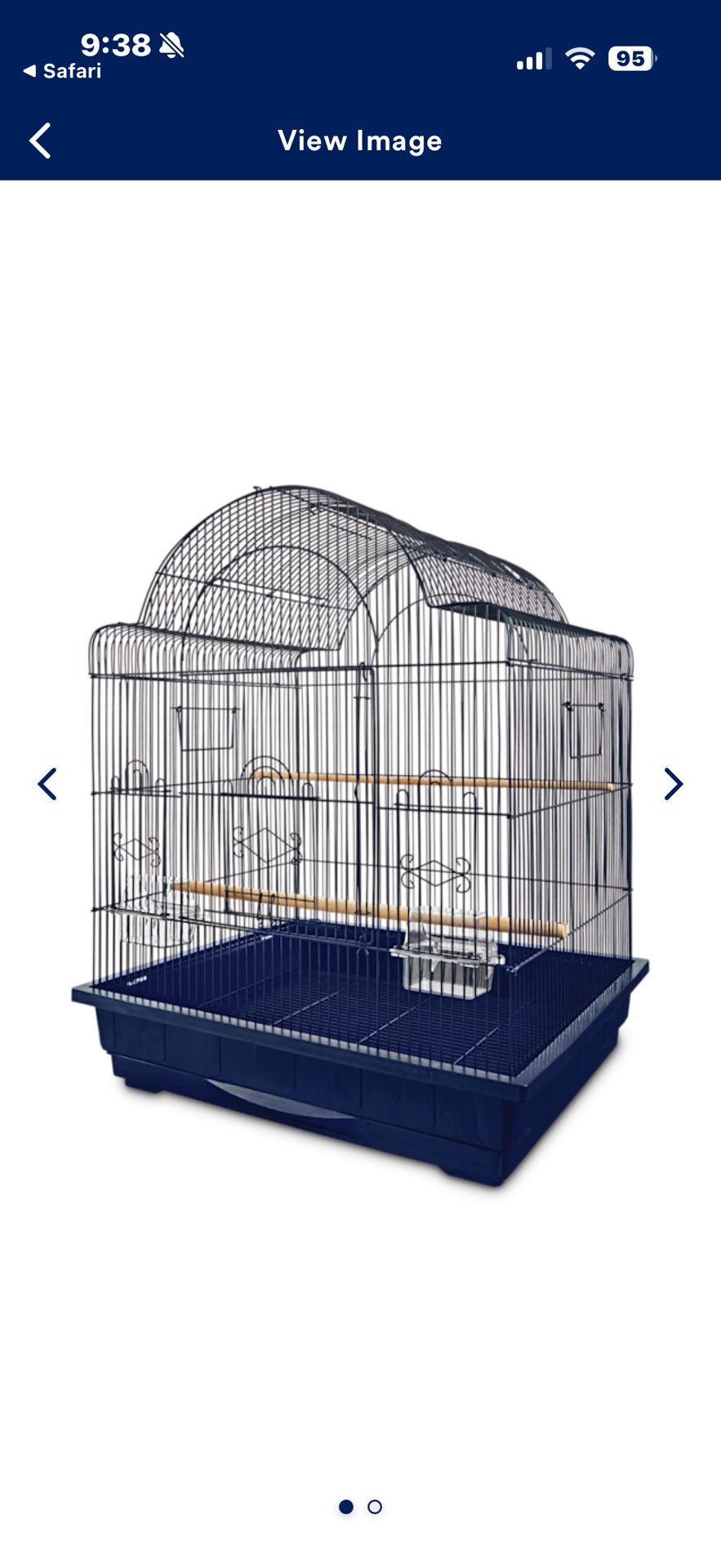Bird cage, bird toys, and bird food 