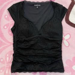 Abercrombie & Fitch Black Lace Top - Size: XS