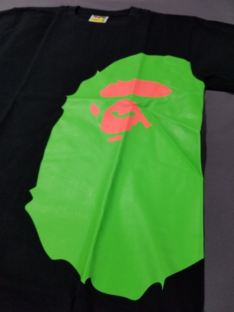 BAPE Neon Side Big Ape Head Black Tee