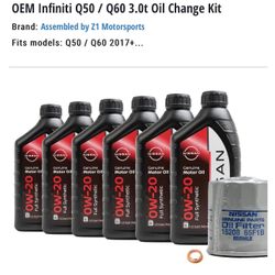 0W-20 FULL SYNTHETIC OEM NISSAN/INFINITI OIL SET
