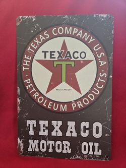 8" By 12 " Retro Texaco oil Sign