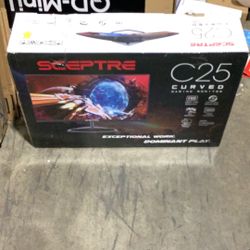 Sceptre Curved 24.5-inch Gaming Monitor up to 240Hz 1080p R1500 1ms DisplayPort x2 HDMI x2 Blue Light Shift Build-in Speakers, Machine Black 2023 (C25