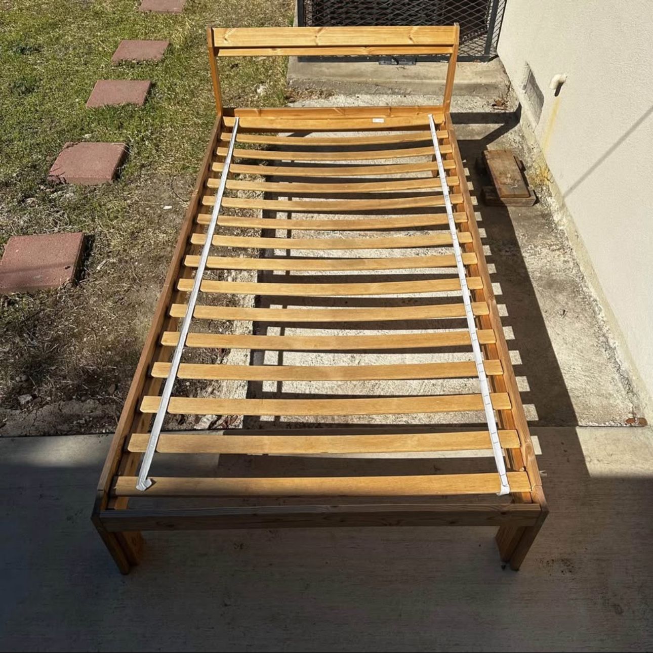 Ikea Wood Bed Frame with Bed Base (Twin Size)