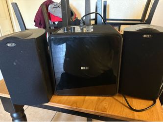 Kef bookend speakers and sub subwoofer