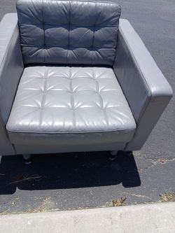 Gray vinyl sofa for sale, Good Condition real style