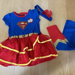 Supergirl Costume Tutu Dress Baby Girl Size 18-24 Months