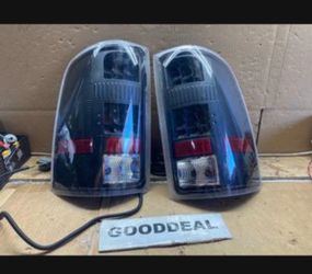 #OT88 Fit 07-14 GMC Sierra Black Housing Clear LED Tail Light Pair