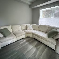 Three (3) piece Sectional Sofa with matching swivel chair - $475